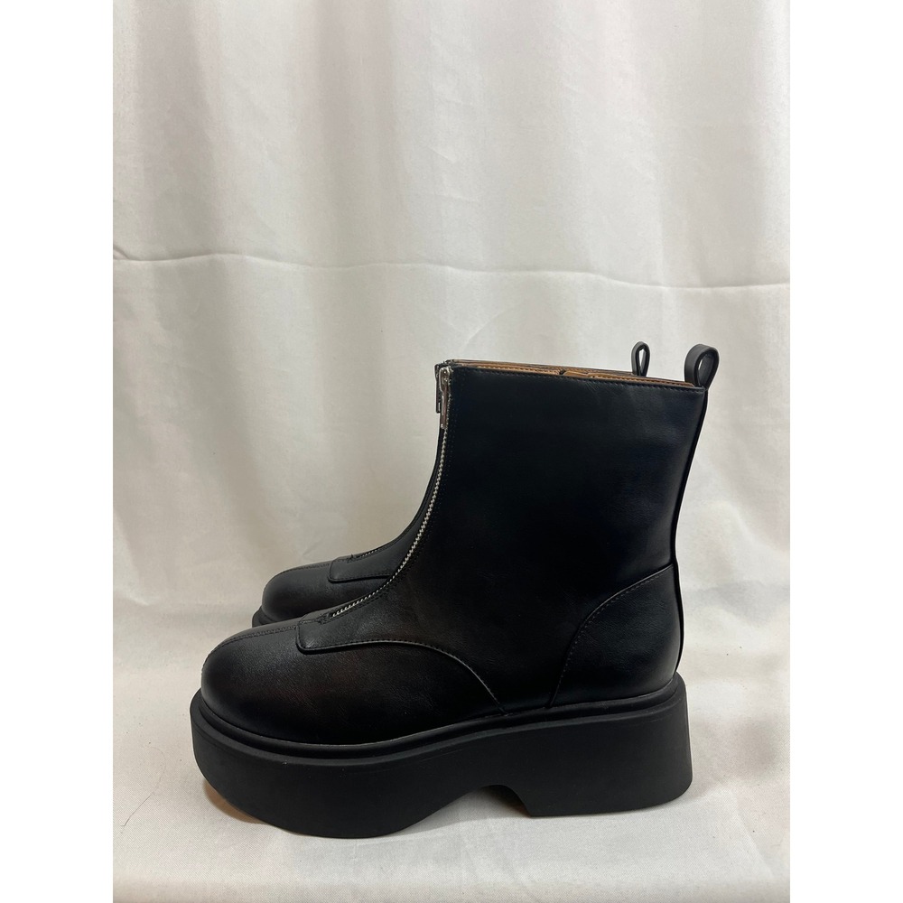 Wild Fable Womens Black Front Zip Platform Ankle Boots Chunky Lug Sole Size 7